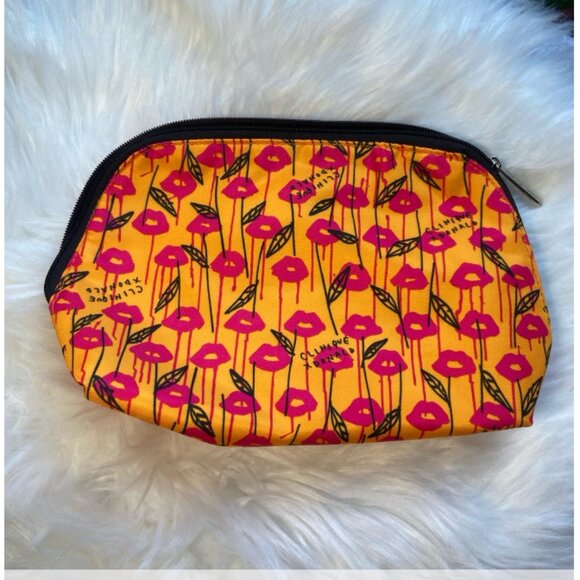 Clinique Orange & Pink Lips Zip Makeup Cosmetics‎ Travel Bag - Picture 1 of 3